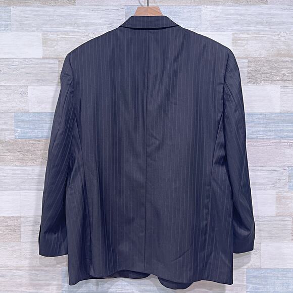 Ing Loro Piana Italy Wool Striped Suit Black Stripe Daniel Cremieux Mens 44S 37W - Picture 6 of 13